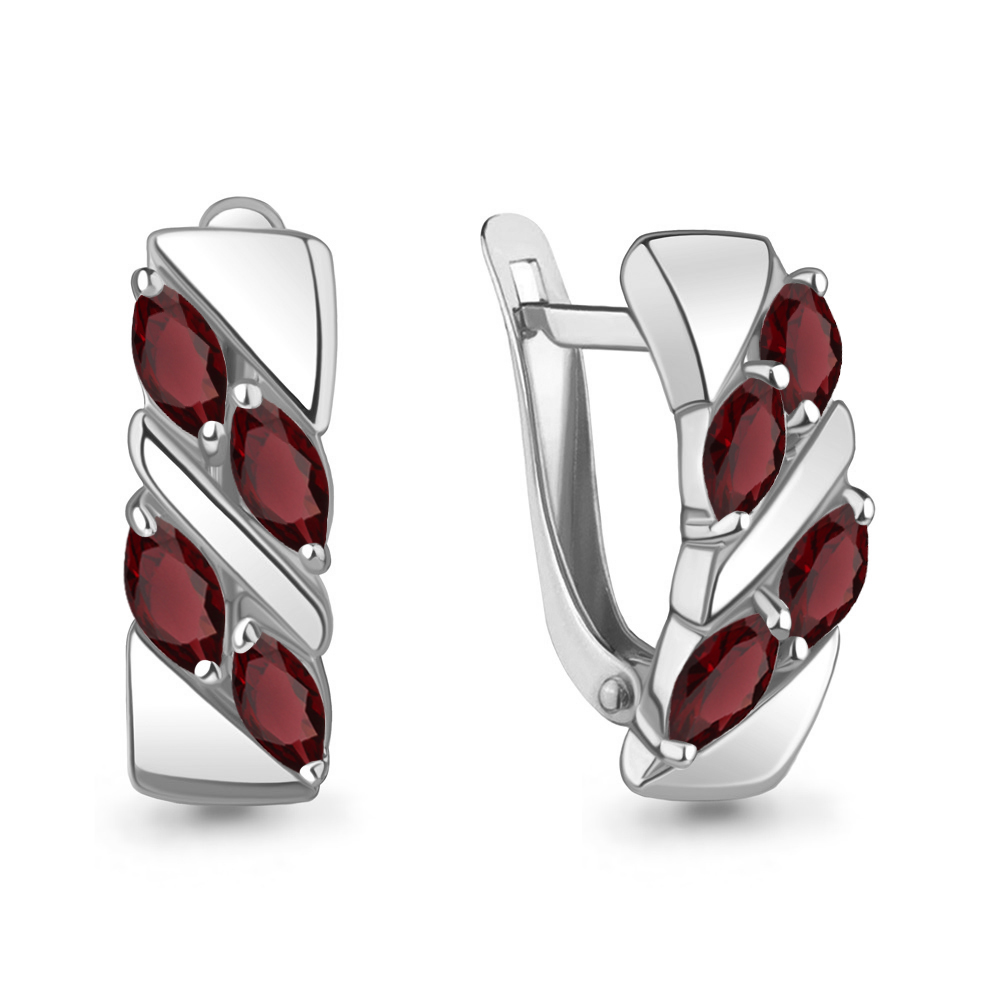 4968903 Серьги из Серебра с гранатами