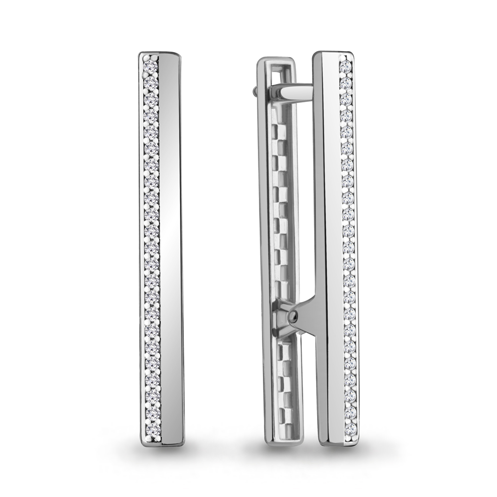 49704А Серьги из Серебра с фианитами