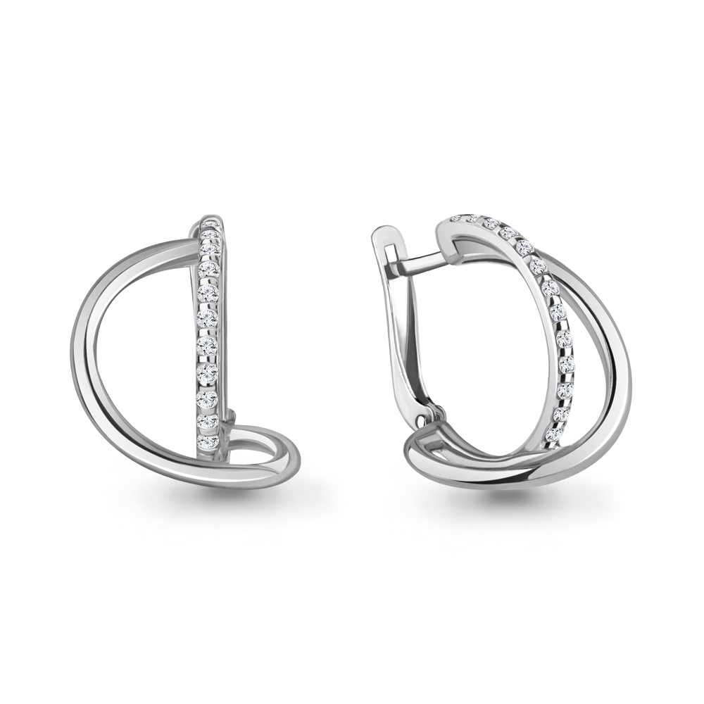 49713А Серьги из Серебра с фианитами