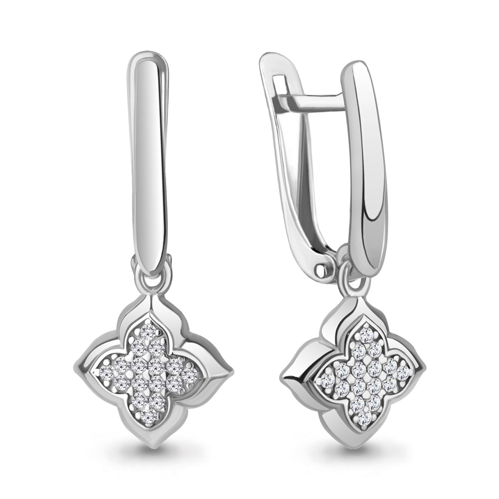 49715А Серьги из Серебра с фианитами