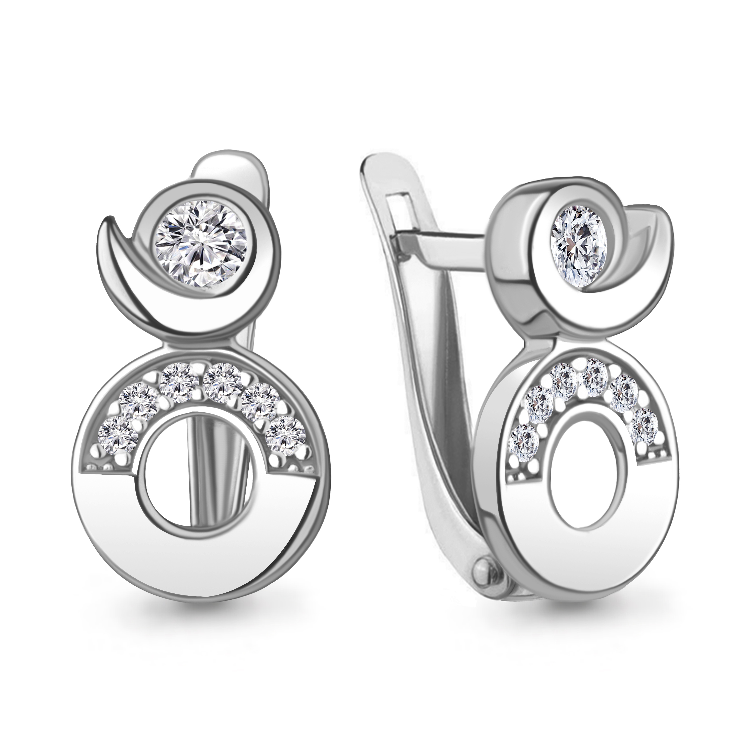 49726А Серьги из Серебра с фианитами