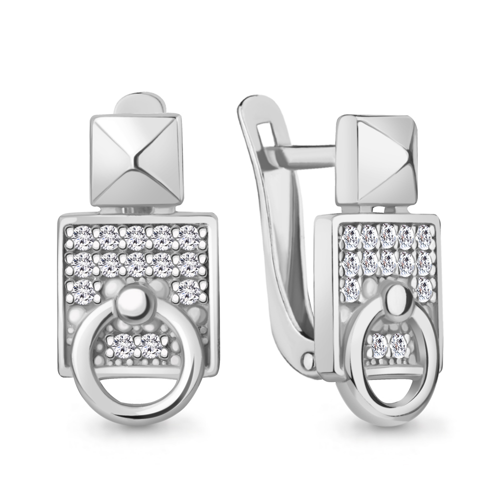 49727А Серьги из Серебра с фианитами