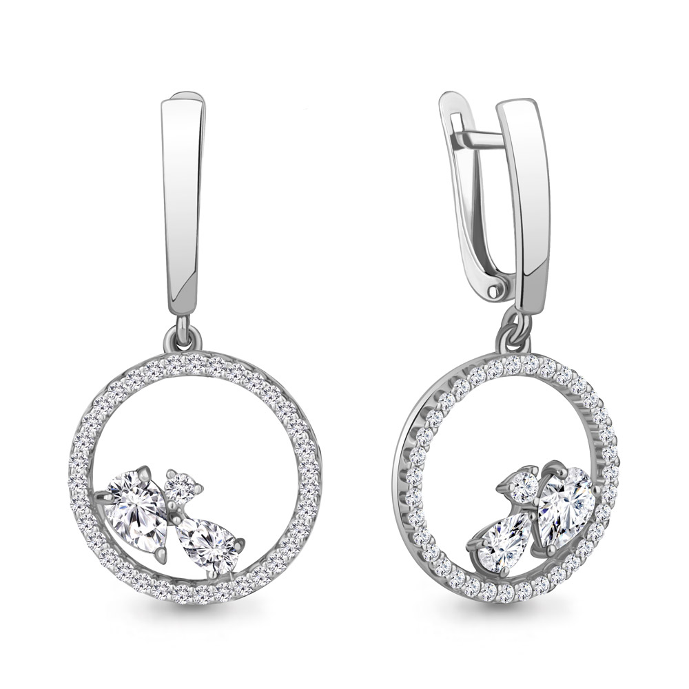 49743А Серьги из Серебра с фианитами