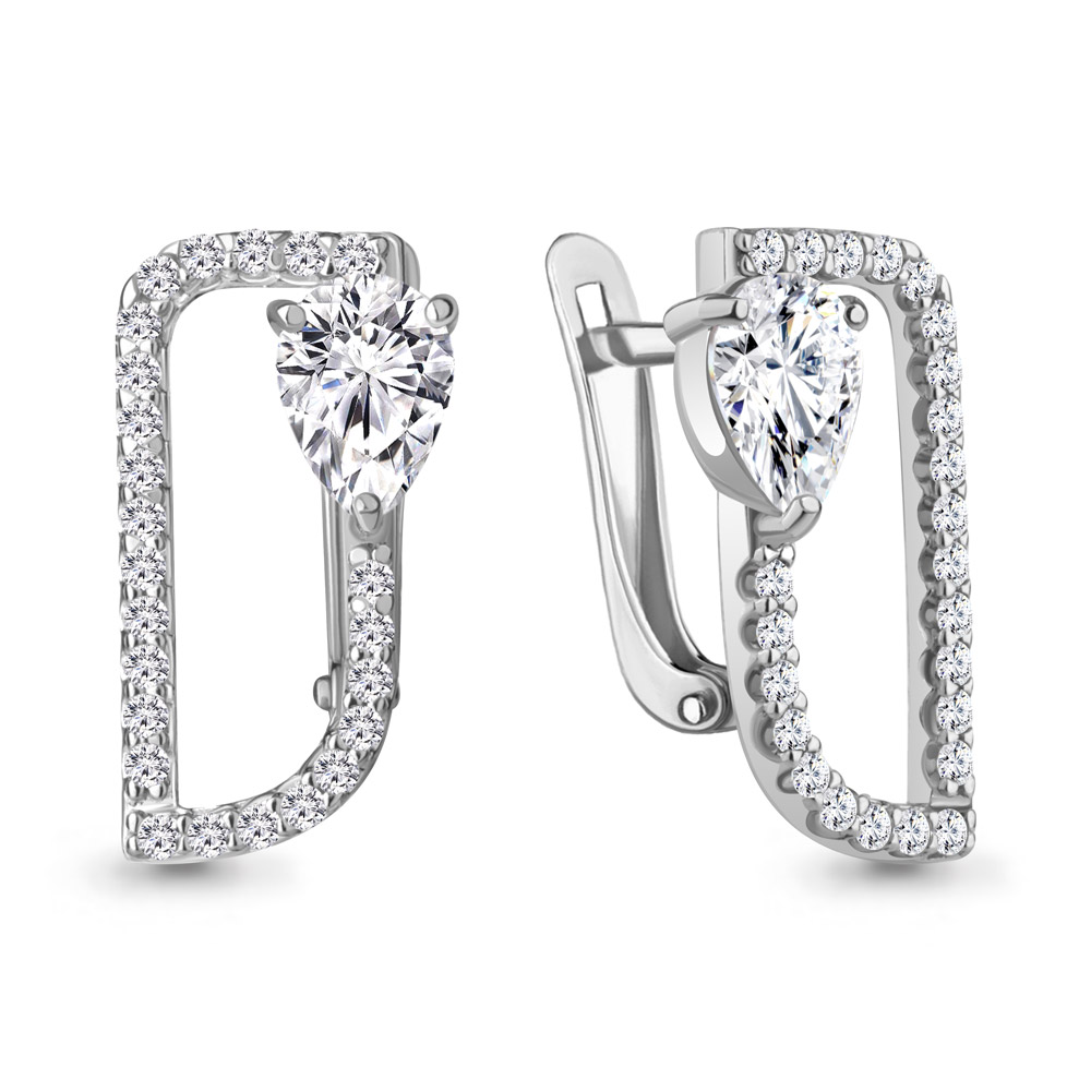 49745А Серьги из Серебра с фианитами