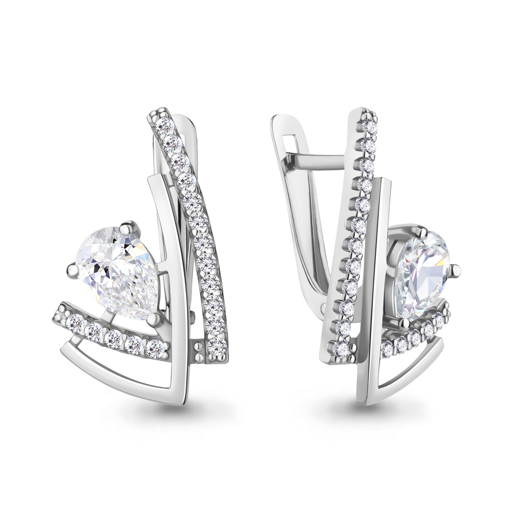 49747А Серьги из Серебра с фианитами