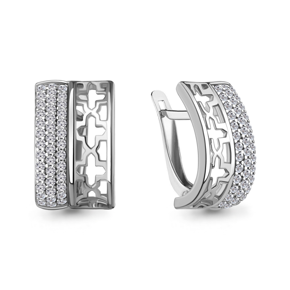 49751А Серьги из Серебра с фианитами