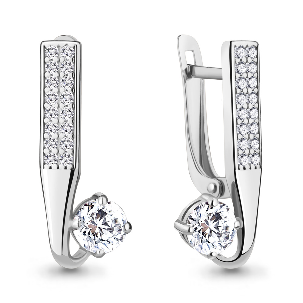 49754А Серьги из Серебра с фианитами