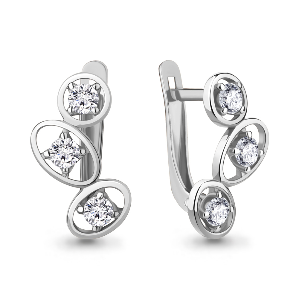 49756А Серьги из Серебра с фианитами