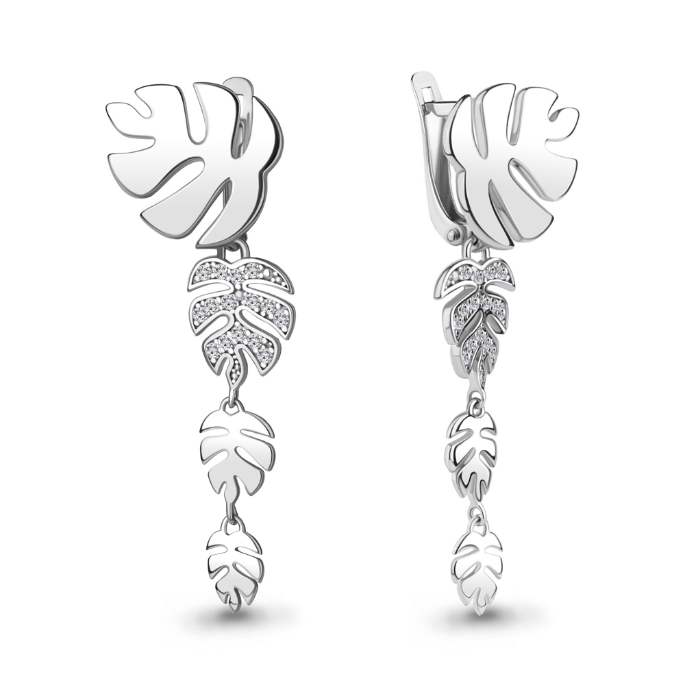 49760А Серьги из Серебра с фианитами