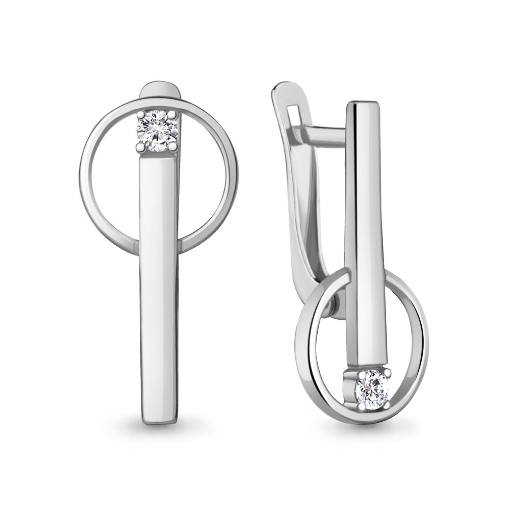 49761А Серьги из Серебра с фианитами