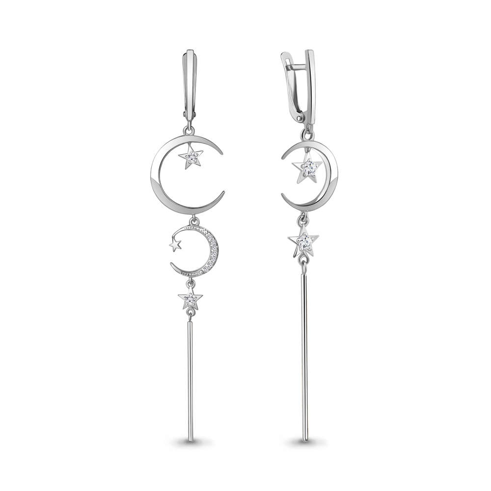 49765А Серьги из Серебра с фианитами