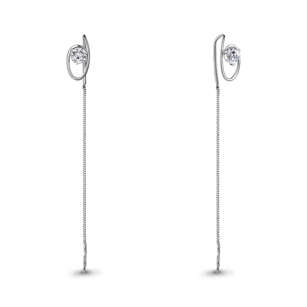 49766А Серьги из Серебра с фианитами