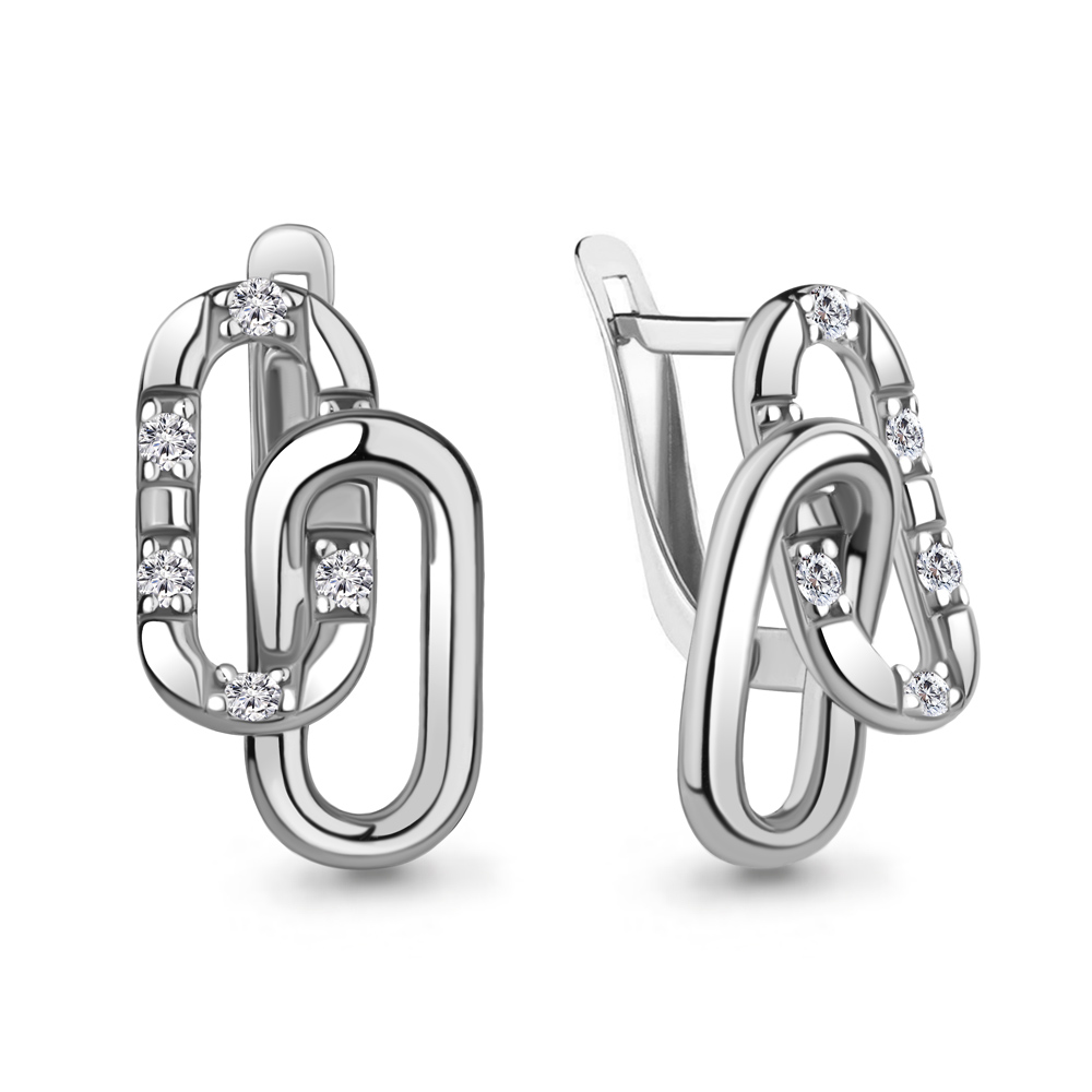 49768А Серьги из Серебра с фианитами