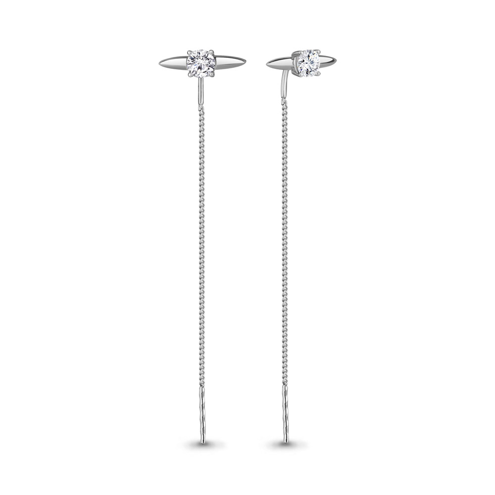 49770А Серьги из Серебра с фианитами