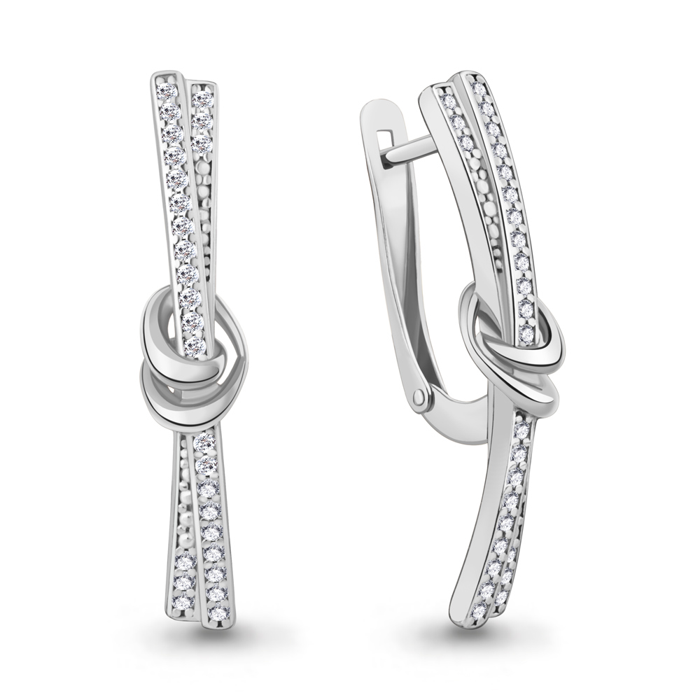 49771А Серьги из Серебра с фианитами