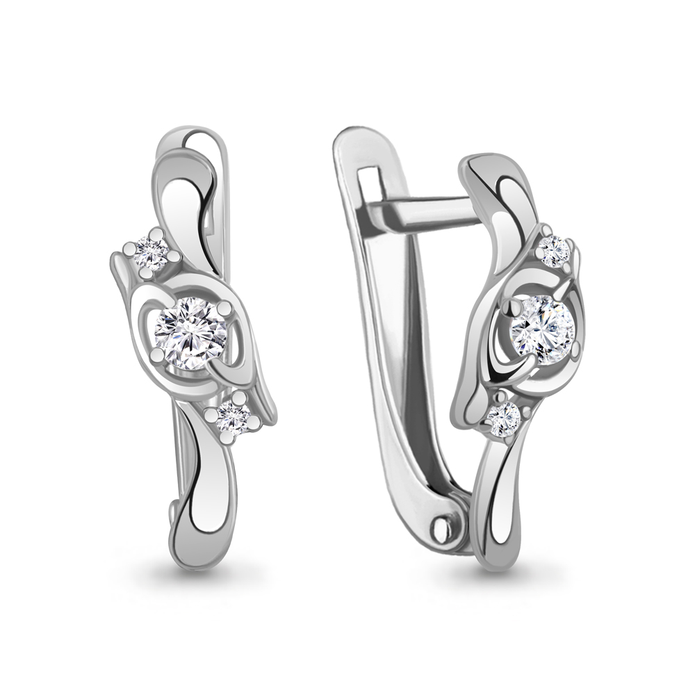 49779А Серьги из Серебра с фианитами