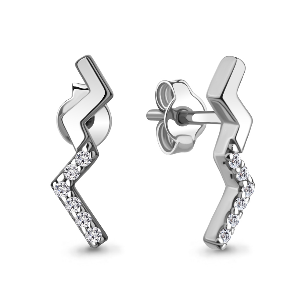 49793А Серьги из Серебра с фианитами