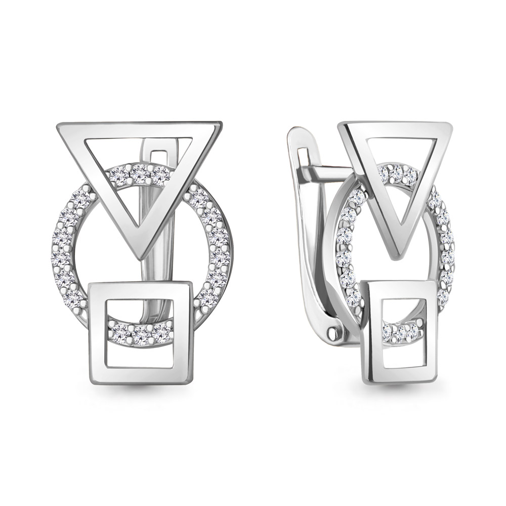 49796А Серьги из Серебра с фианитами