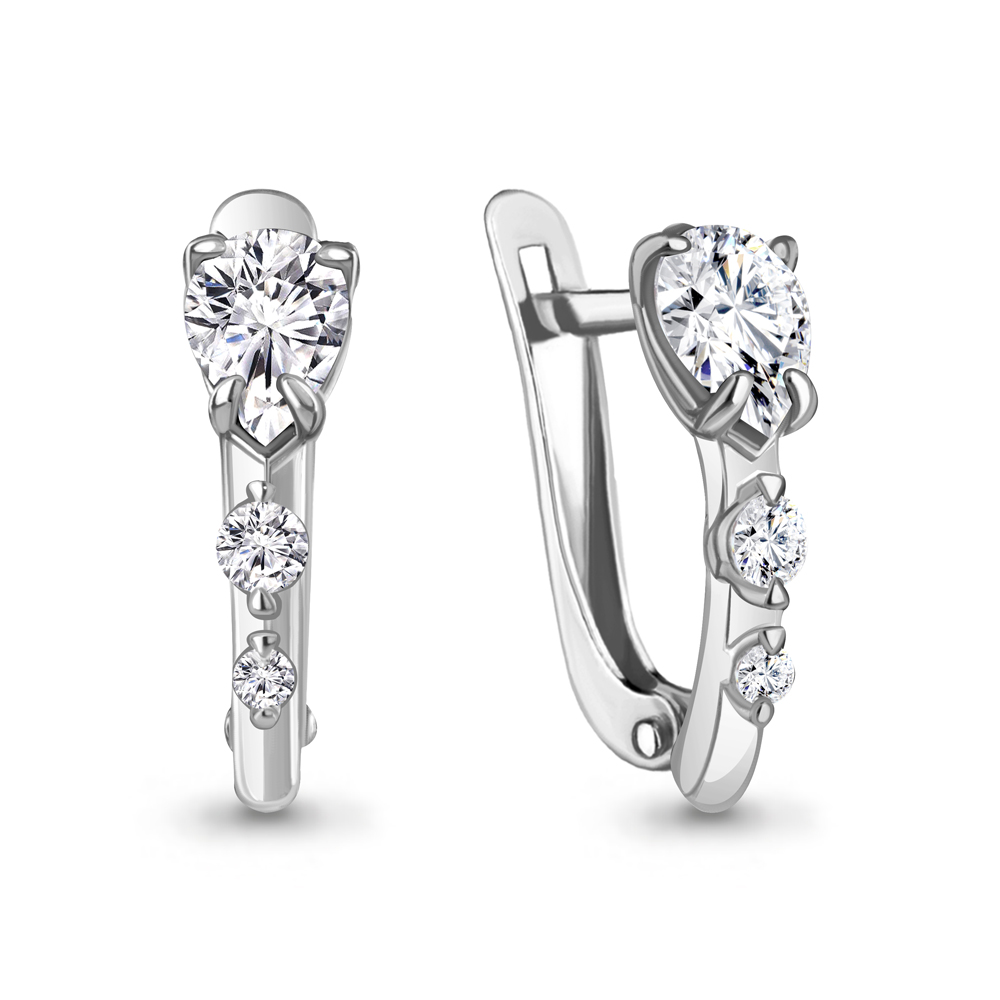 49810А Серьги из Серебра с фианитами