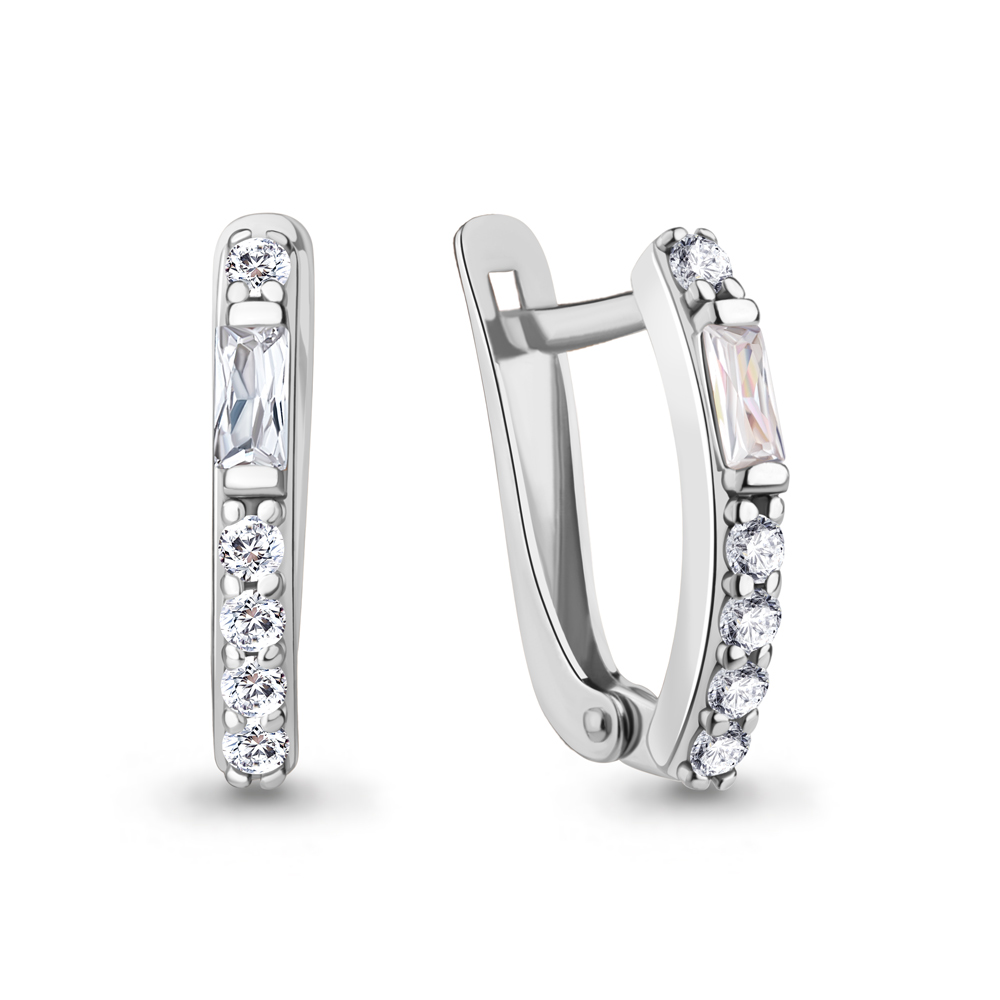 49811А Серьги из Серебра с фианитами
