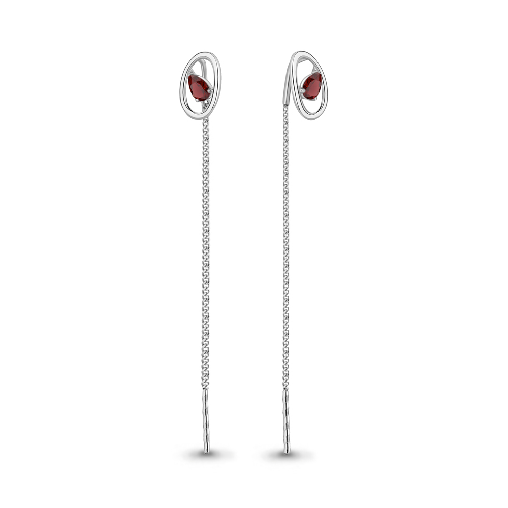 4981503 Серьги из Серебра с гранатами