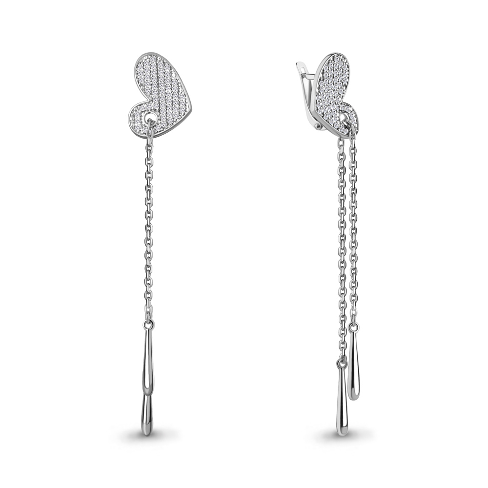 49830А Серьги из Серебра с фианитами