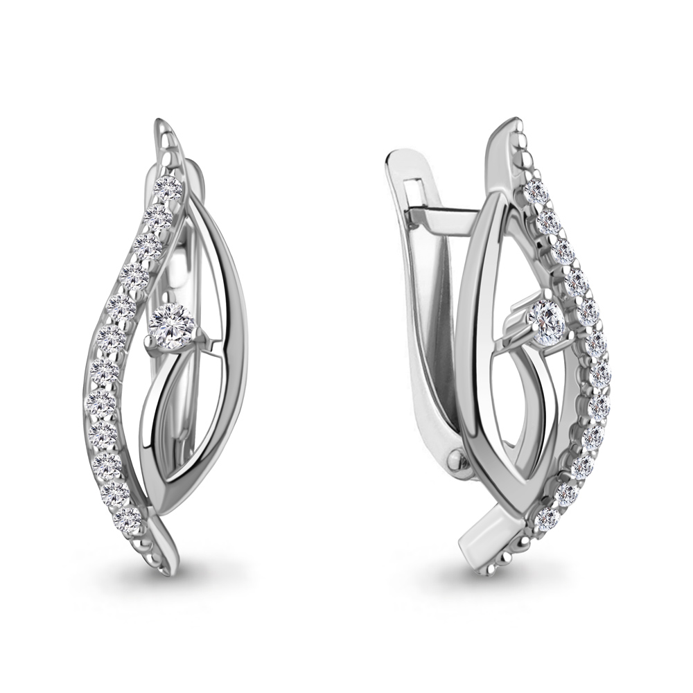 49842А Серьги из Серебра с фианитами
