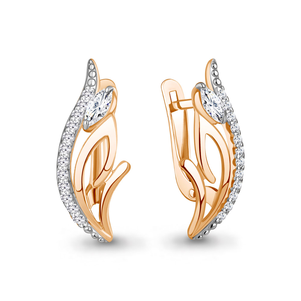 49847А Серьги из Золота с фианитами