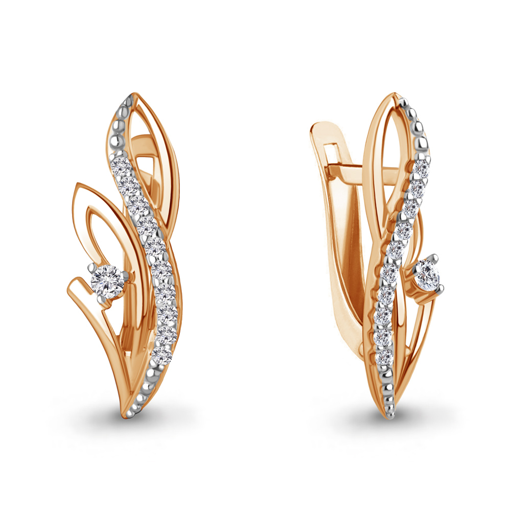 49849А Серьги из Золота с фианитами