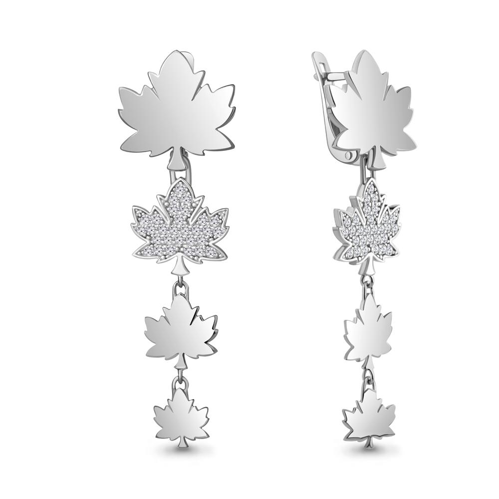 49854А Серьги из Серебра с фианитами