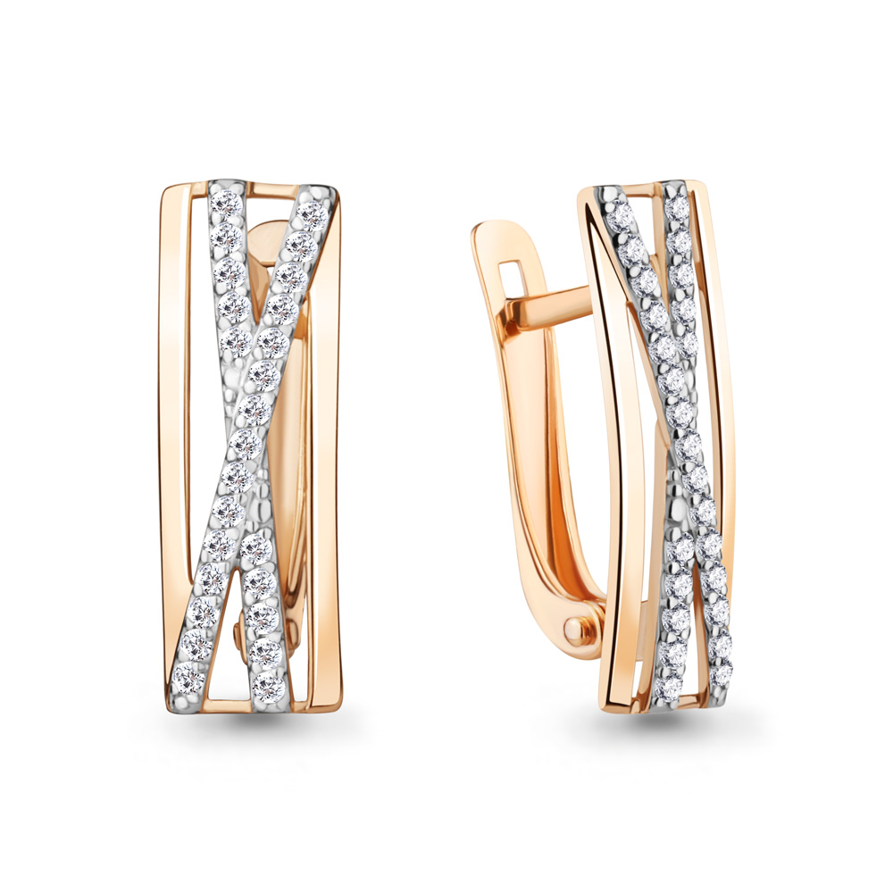 49855 Серьги из Золота с фианитами