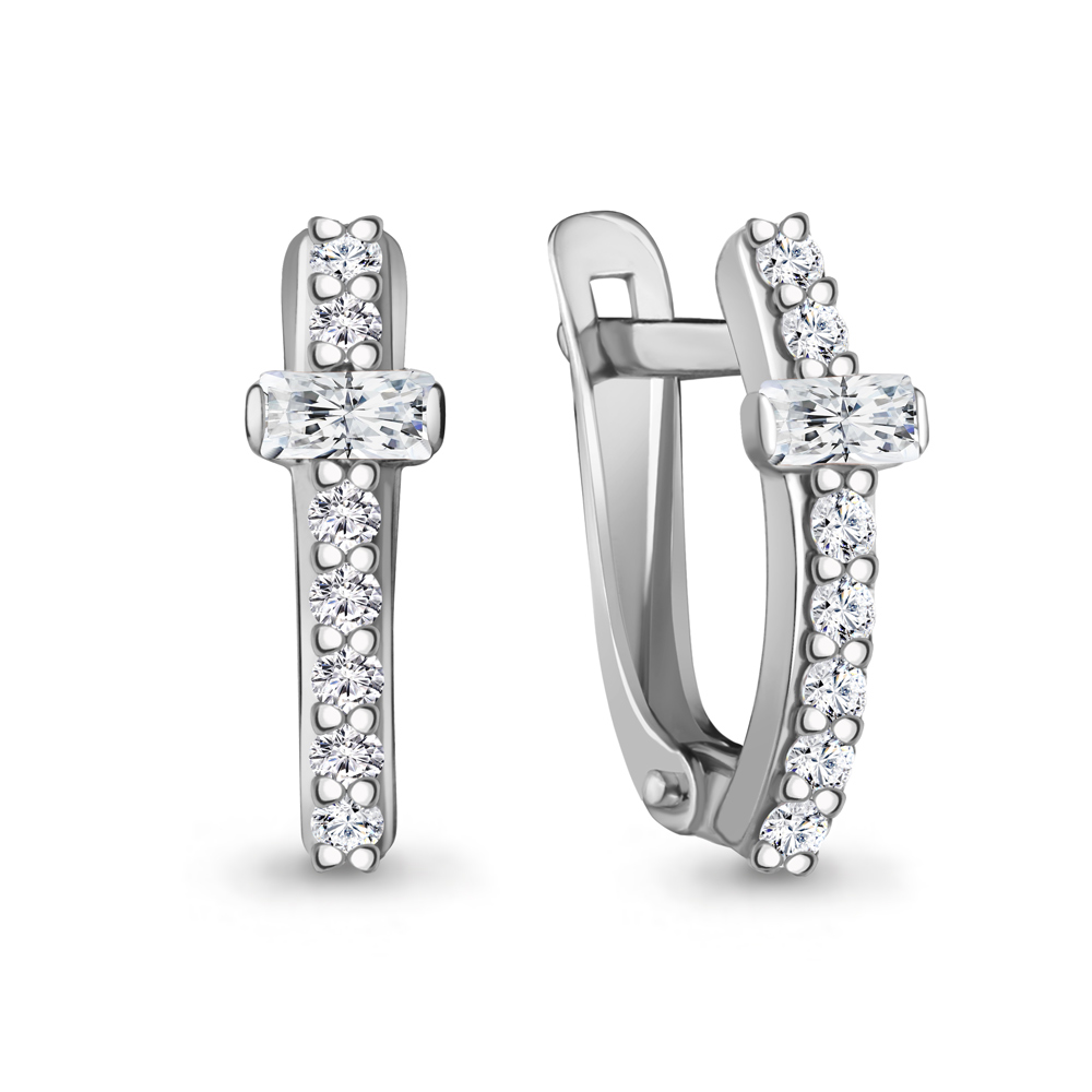 49857А Серьги из Серебра с фианитами