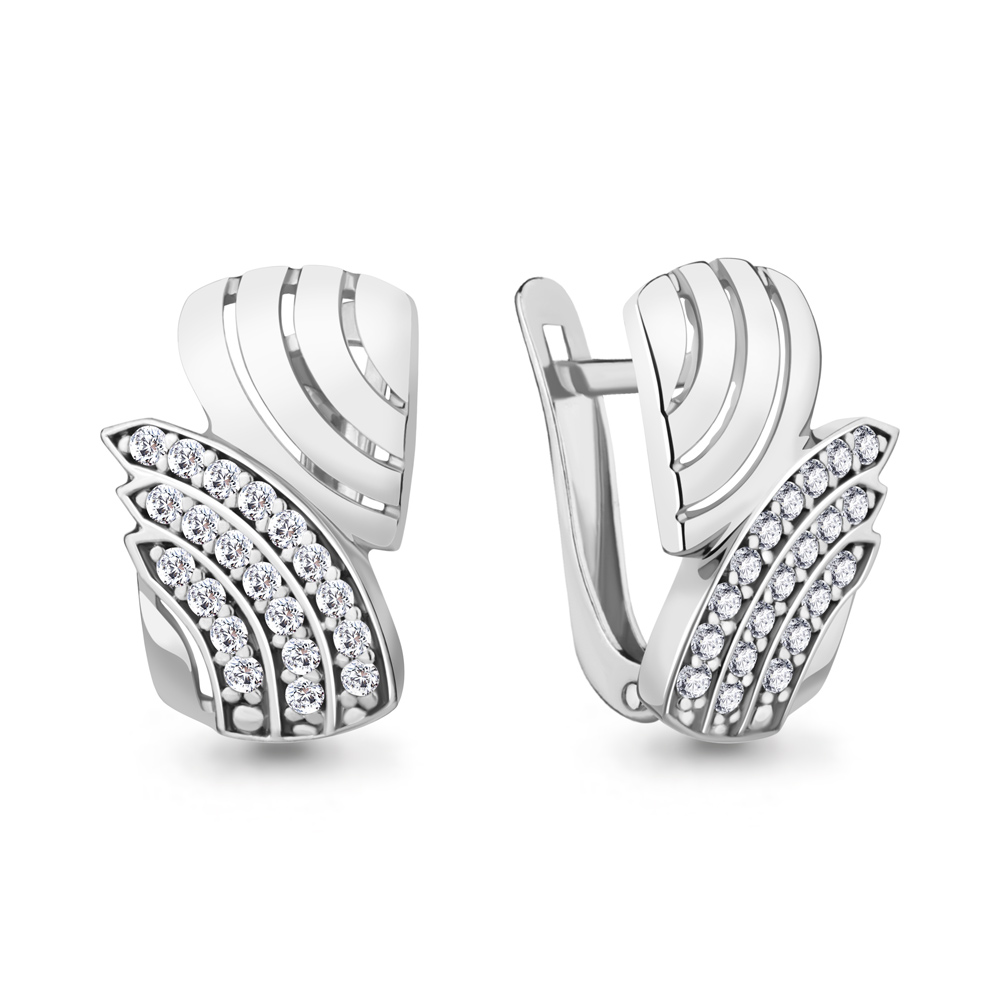 49861А Серьги из Серебра с фианитами