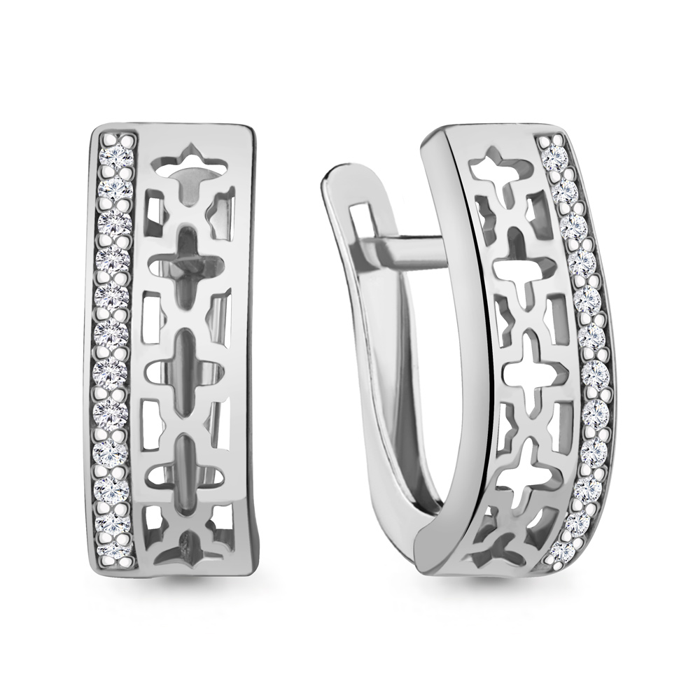 49862А Серьги из Серебра с фианитами