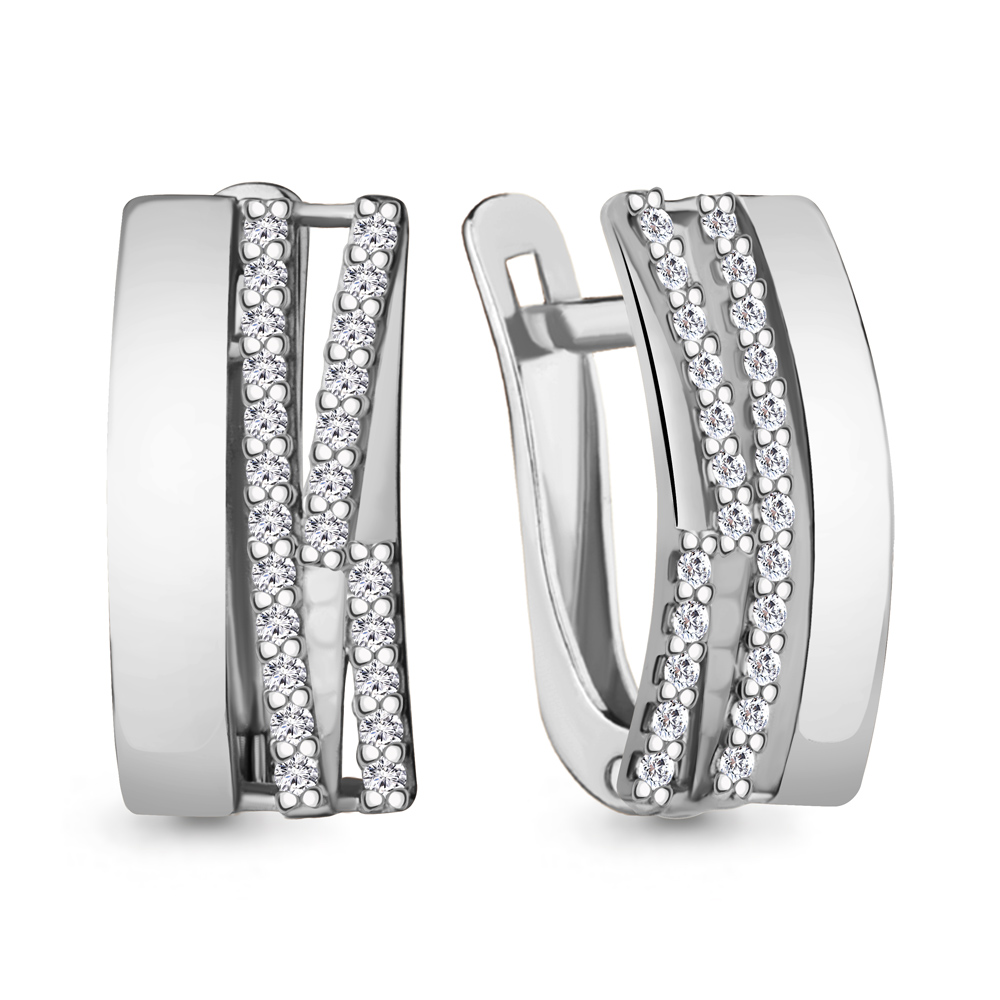 49868А Серьги из Серебра с фианитами