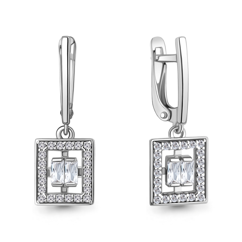 49874А Серьги из Серебра с фианитами