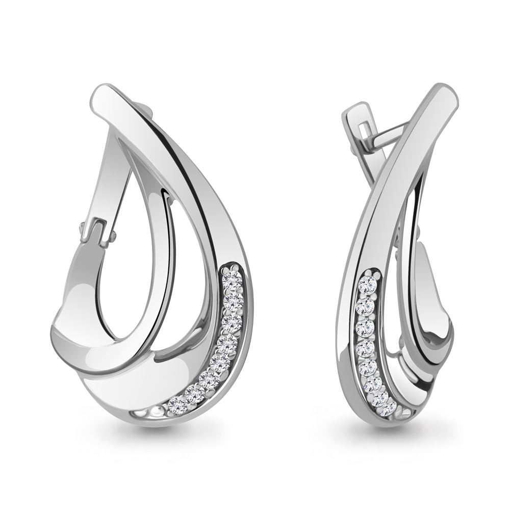 49908А Серьги из Серебра с фианитами