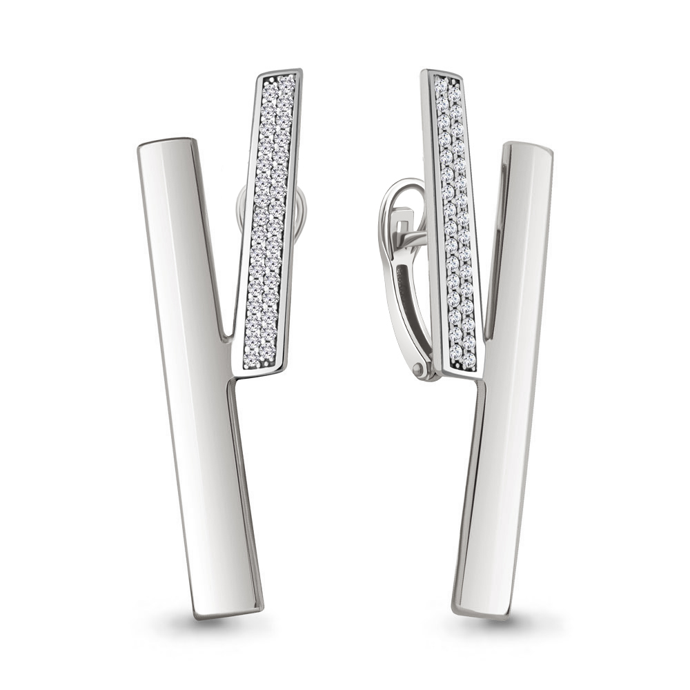 49913А Серьги из Серебра с фианитами