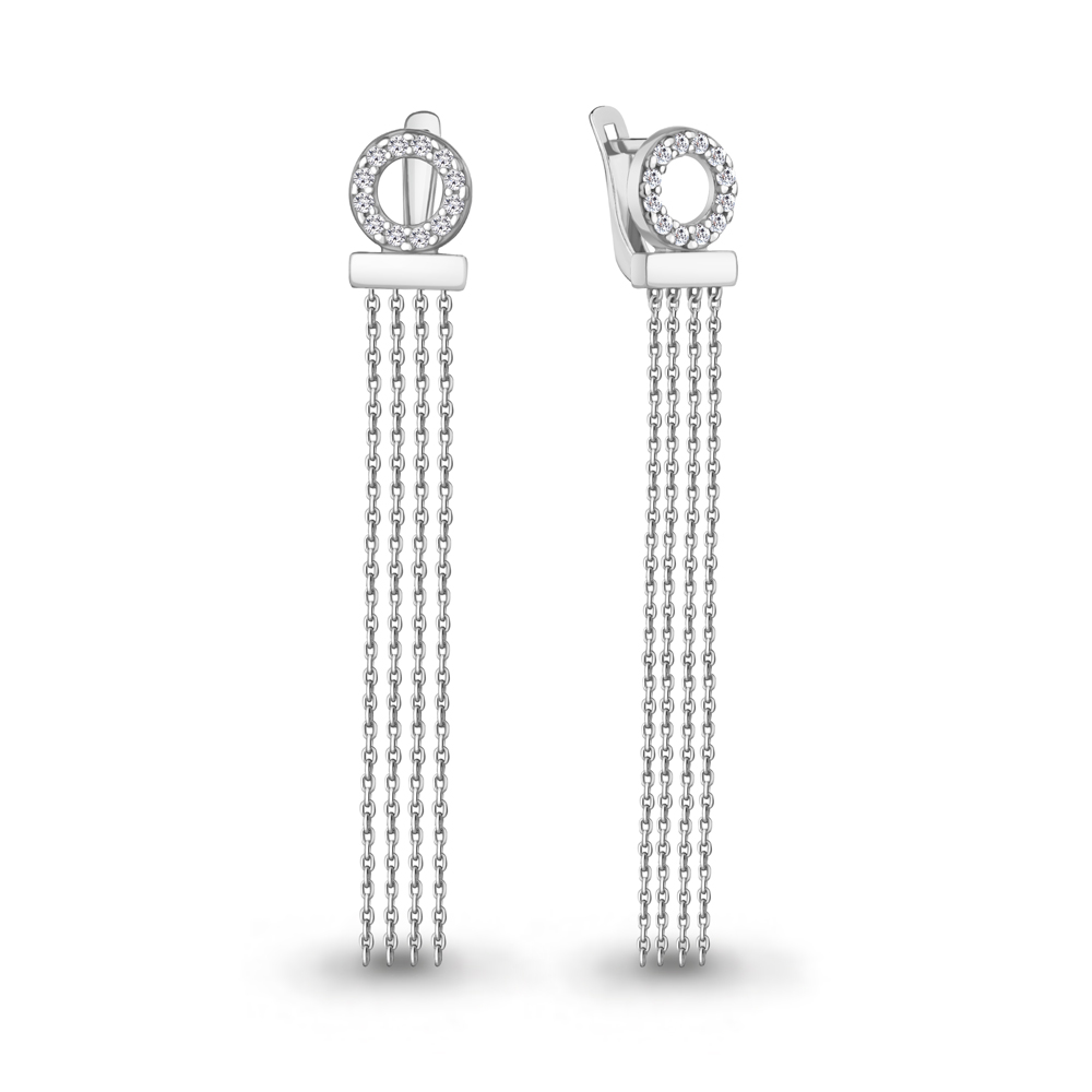 49945А Серьги из Серебра с фианитами