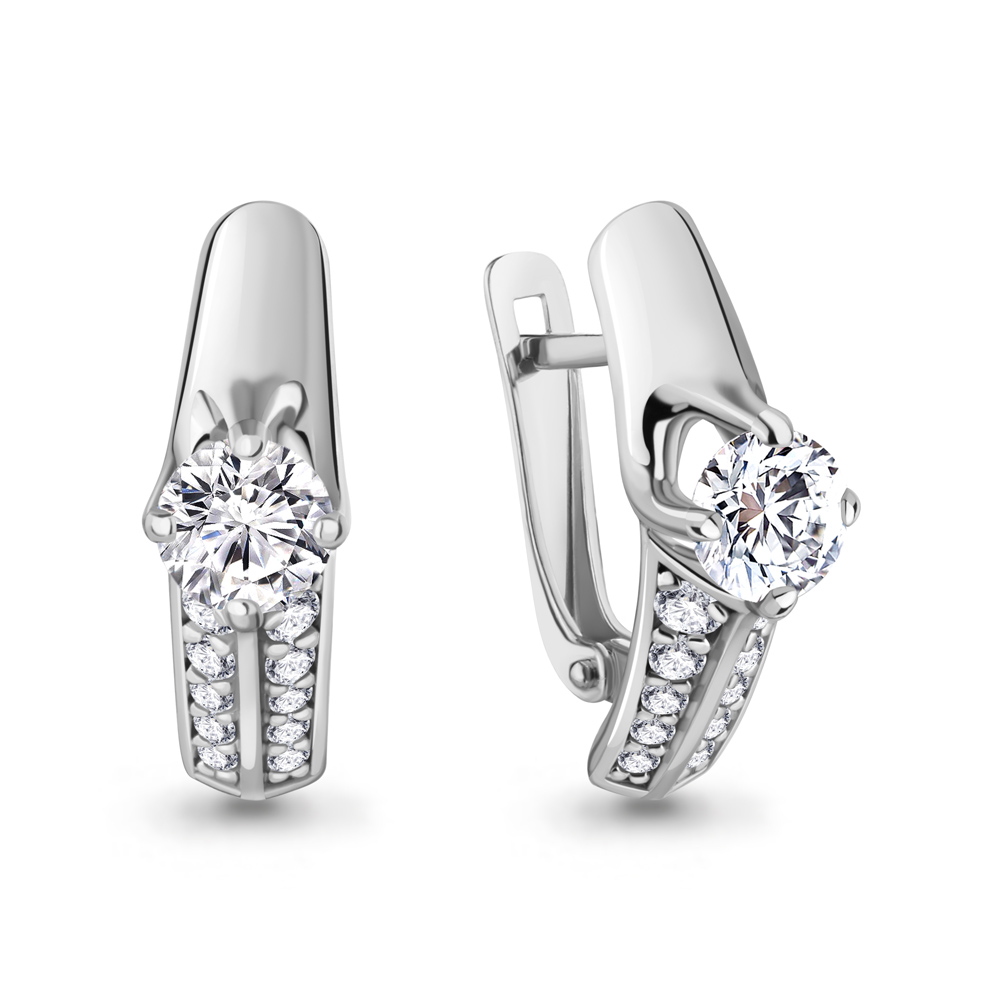 49968А Серьги из Серебра с фианитами