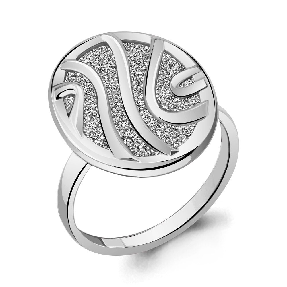 54170 Кольцо из серебра с винилом алмазная крошка