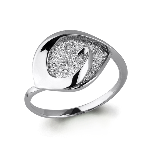 54286 Кольцо из серебра с винилом алмазная крошка из коллекции "Moon"