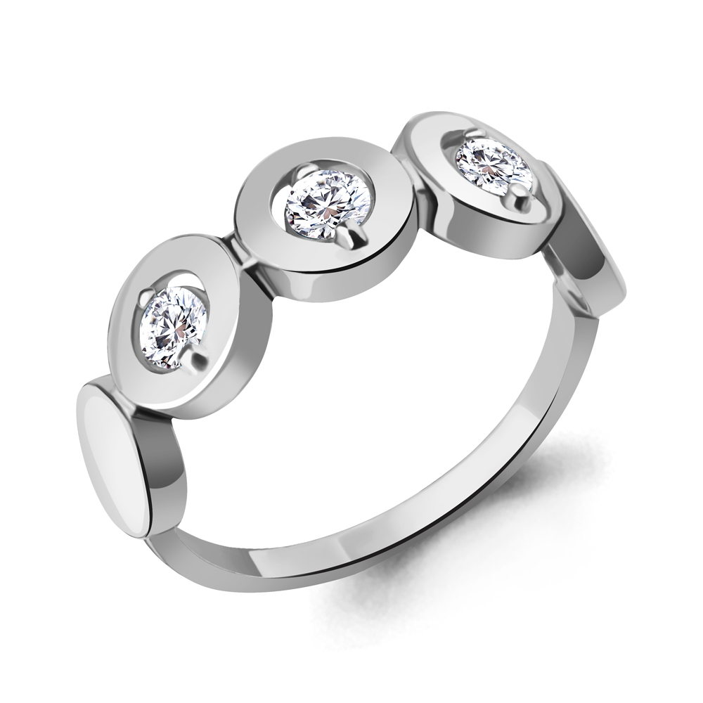 600014 Кольцо из Серебра с фианитами