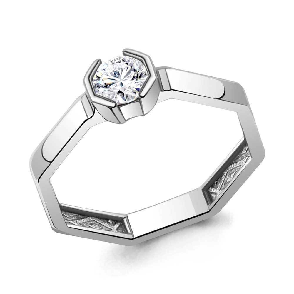 600049А Кольцо из Серебра с фианитом