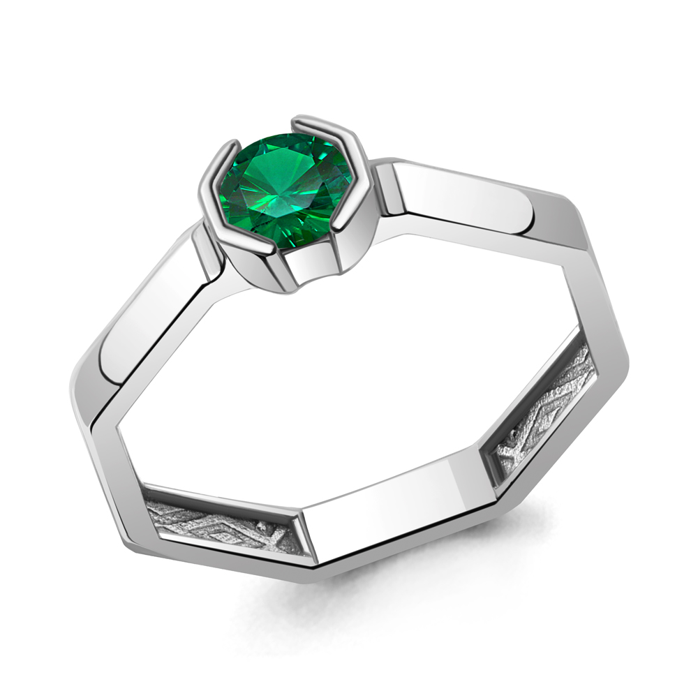 600049Г Кольцо из Серебра с наноизумрудом