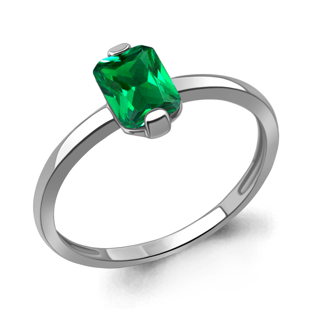 600056П Кольцо из Серебра с наноизумрудом