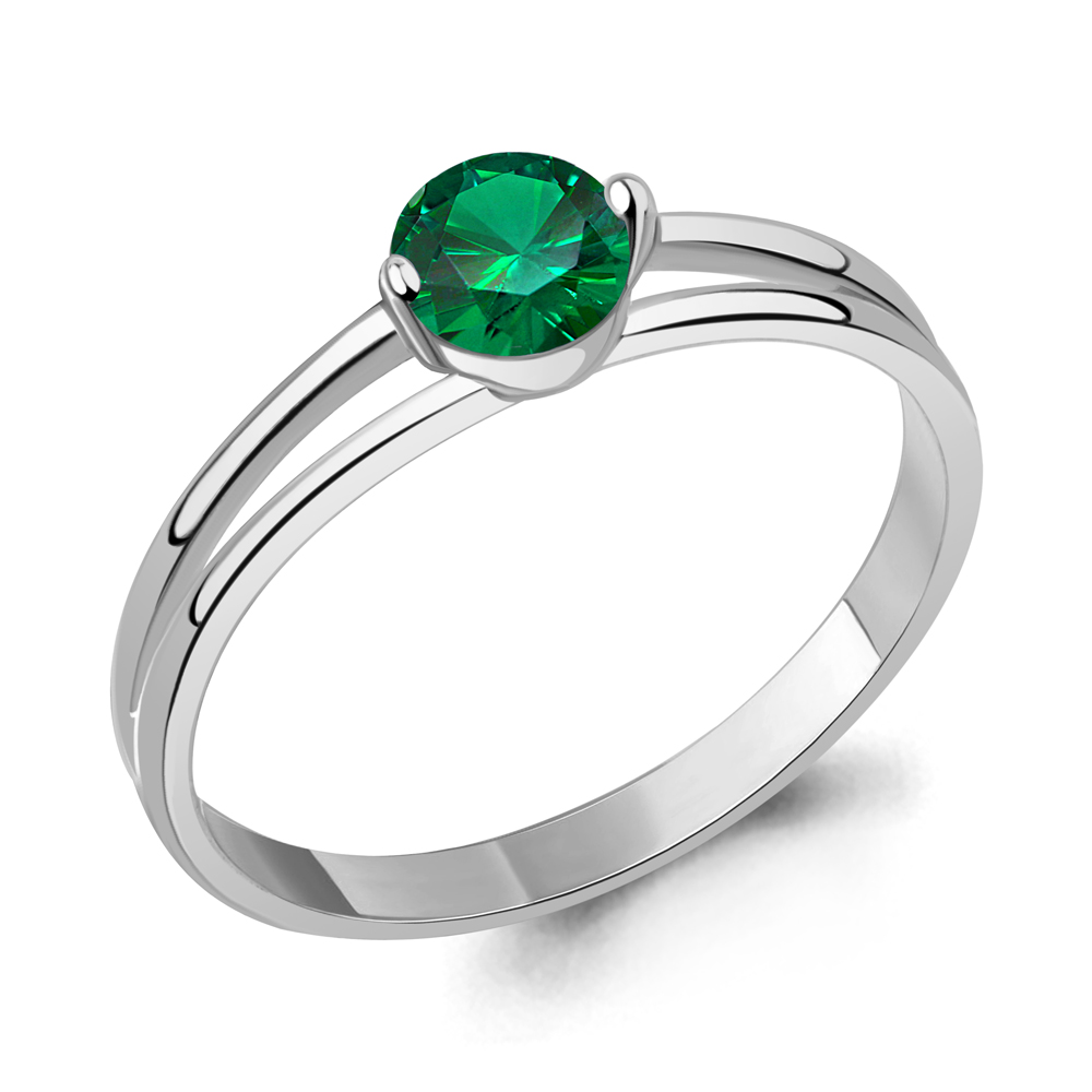 600059П Кольцо из Серебра с наноизумрудом