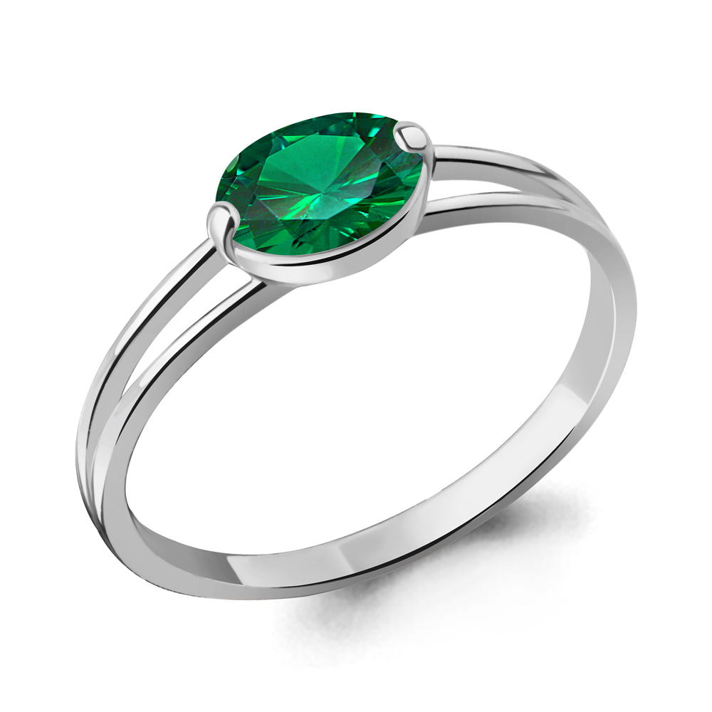 600062П Кольцо из Серебра с наноизумрудом