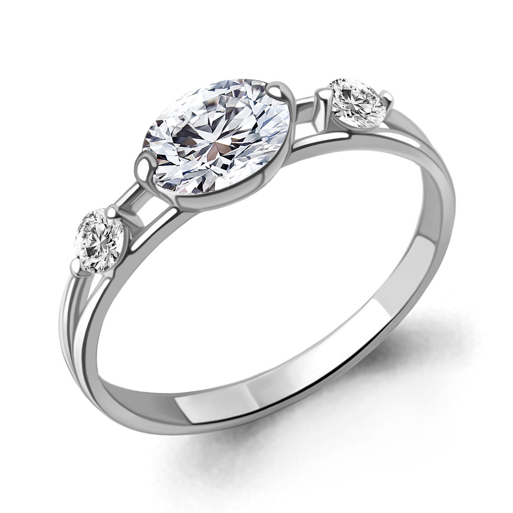 600063 Кольцо из Серебра с фианитами