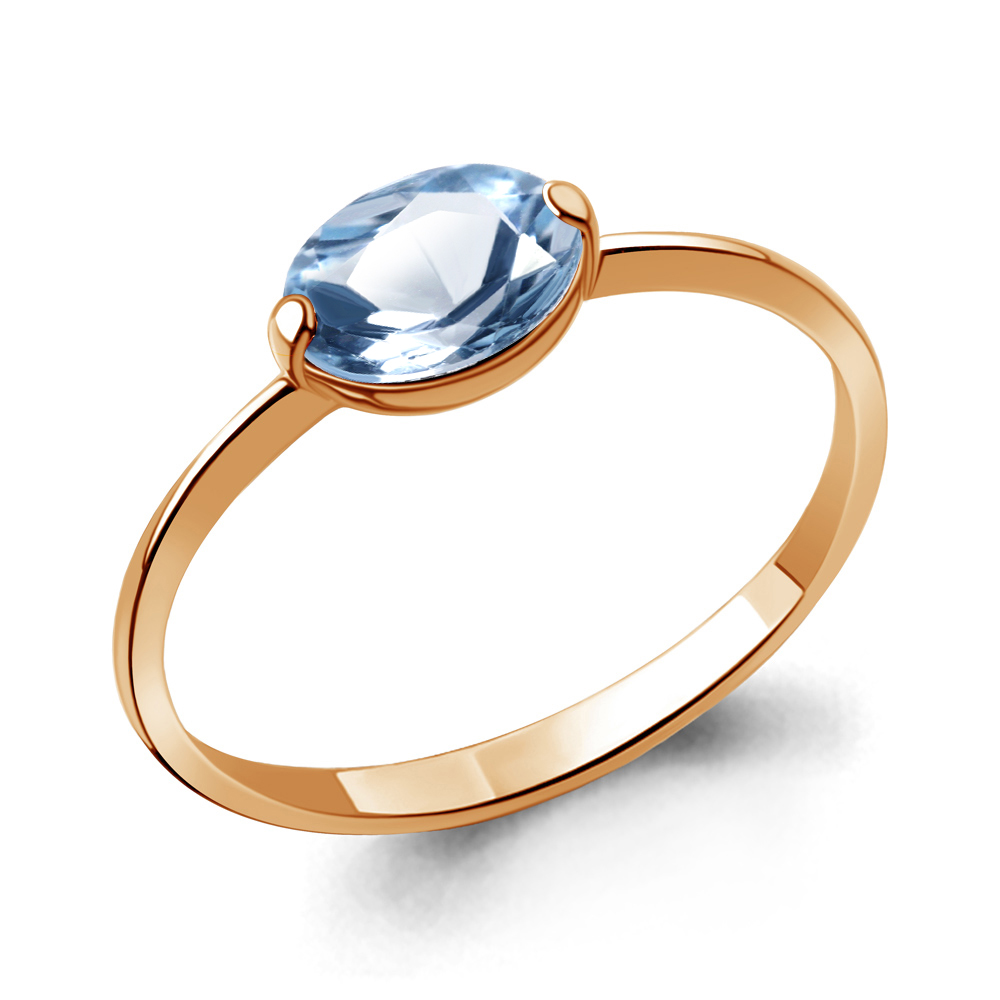 60006805 Кольцо из Золота с топазом свисс блю